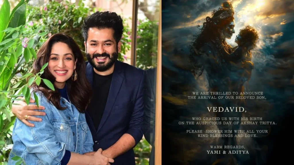 Yami Gautam and Aditya Dhar shared a heartfelt post on social media to announce the birth of their baby boy, Vedavd.