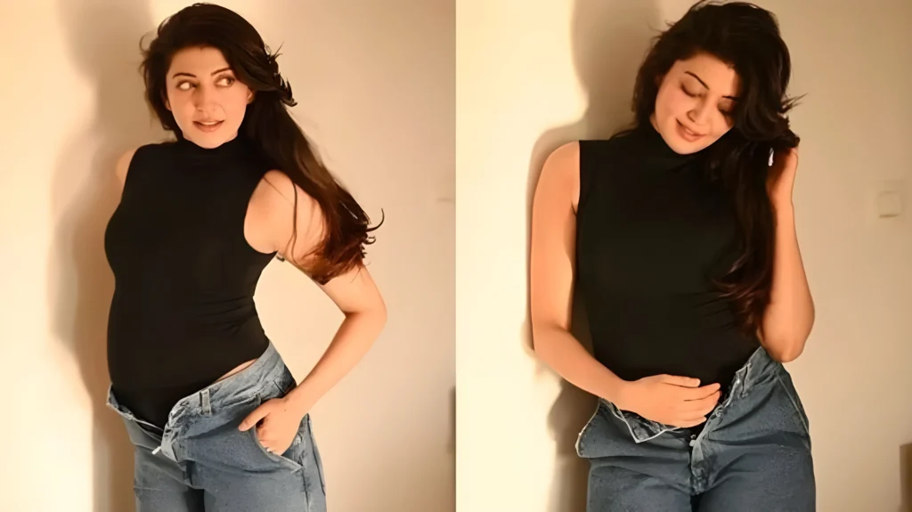 Pranitha Subhash posted photos showcasing her baby bump.